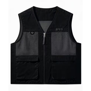 Men's Breathable Mesh Sleeveless <b>Vest</b> Solid <b>Black</b> Casual Summer Outer Wear Pullover Lightweight Quick Dry - Product Image 2