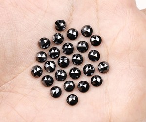 เพชรดำทรงกลมเจียรแบบโรสคัทขนาด 5.0 มม. ของ OM GEMS แบบเจาะด้วยเลเซอร์ สำหรับทำเครื่องประดับแหวนและต่างหู - Product Image 6