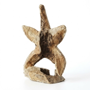 Starfish Handcrafted Wooden Sea Star Sculpture <b>Rustic</b> Coastal Tabletop Decorative Artwork Home Decor Display Accent Natural <b>Wood</b> - Product Image 1