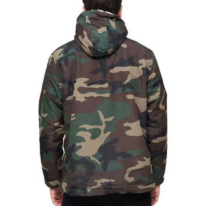 Wholesale Custom High Quality Men Camouflage Hooded <b>Jackets</b> Half Zip-Up Men Windproof Outerwear Thick Polyester Tactical <b>Jacket</b> - Product Image 5
