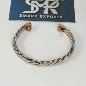 Luxury Magnetic Copper Traditional Open Cuff Bangle Metal Craft Handmade Adjustable Twisted Rope Style <b>Bracelet</b> - Product Image 3