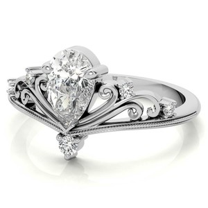 Pear Cut Moissanite <b>Solitaire</b> <b>Ring</b> 925 Sterling <b>Silver</b> 14K Gold Plated Prong Setting Luxury Engagement Wedding Jewelry - Product Image 3