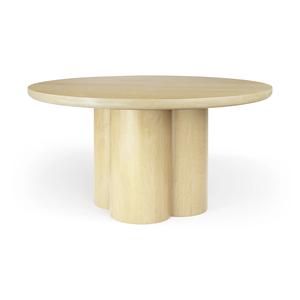 Modern Luxury Solid Wood <b>Round</b> <b>Dining</b> <b>Table</b> Modern Scalloped Pedestal Base Center <b>Table</b> in Dark <b>Walnut</b> Finish for 4-6 Persons - Product Image 2