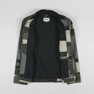 Veste en toile pour homme, style décontracté, col mandarin, manches longues, imperméable et respirante, avec logo personnalisé, vente en gros - Product Image 3