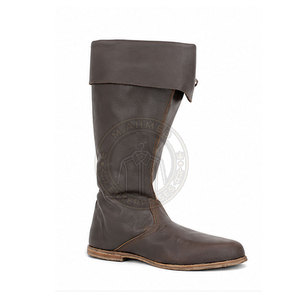 Bottes médiévales classiques en cuir, fabriquées à la main, de haute qualité, écologiques, légères, durables et confortables - Product Image 2