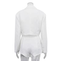 Ensemble deux pièces d'été : Veste courte sportive à col halter boutonnée sans manches avec épaulettes et short taille haute très élastique