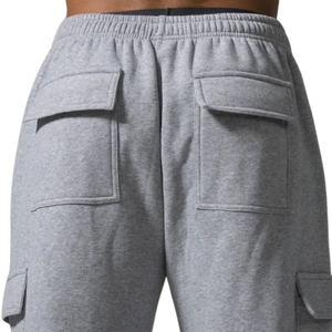Women's Light Gray Cargo Sweatpants Relaxed Fit Fleece Jogger Pants with Side Cargo Pockets Casual Workout Lounge Sportswear - Product Image 6