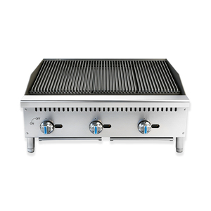 Parrilla de Carbón para Encimera de 36'' a Gas Natural (GN)/Propano, Parrilla de Encimera, Parrilla de Hierro Fundido Resistente, Parrilla para Restaurante, 3x35,000 - Product Image 4