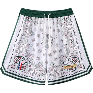 Shorts de sport pour hommes en mesh imprimé Paisley Banda, imprimés par sublimation, légers, fournisseur USA - Product Image 1