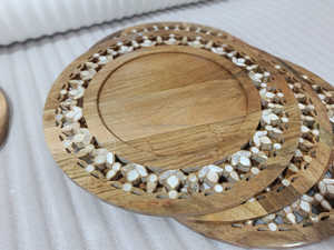 Personalizado Ramadán 2024 Eid Mubarak bandeja Ramadán musulmán Mis Oriente bandeja de comida para el hogar regalo bandeja para servir con asa por RF crafta - Product Image 5