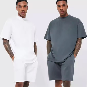Custom Summer Jogging Suit Two Piece Short Set 100% Cotton Blank <b>T</b> <b>Shirt</b> and Shorts Shorts Sets For Online Selling - Product Image 6