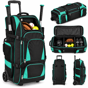 Custom Rolling Softball Baseball Equipment <b>Bag</b> With <b>Wheels</b> Large Capacity Sports Gear Travel Equipment <b>Bag</b> - Product Image 2