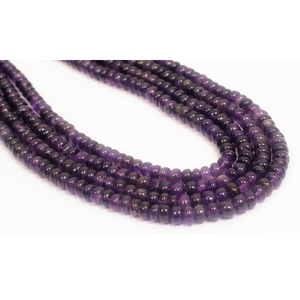 Perles d'améthyste naturelle AAA, forme ronde, lisses, 13 pouces, 4-5 mm, perles de pierres précieuses d'améthyste naturelle, fabrication de bijoux artisanaux. - Product Image 4