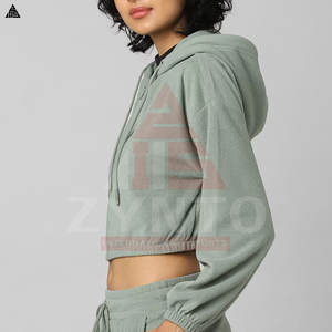 Conjunto de Sudadera con Capucha y Pantalones Deportivos con Logotipo Personalizado, Conjunto de 2 Piezas de Algodón para Mujer, Trajes Deportivos para Fitness - Product Image 5