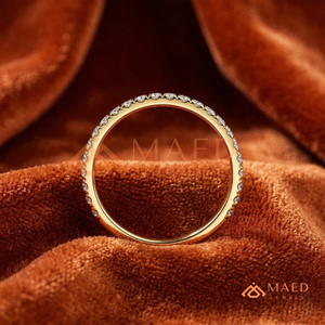 แหวนแต่งงานทองคำ 14K วินเทจ ลายฉลุประดับเพชร แหวนครบรอบแบบมิลเกรนขอบหยักสำหรับผู้หญิง แหวนเพชรแล็บโกรว์ทองคำแบบ Eternity - Product Image 1