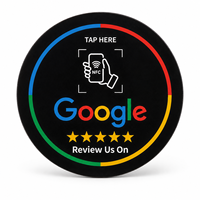 Cartes NFC Google Review en acrylique NTAG213, autocollants ronds de 100 mm pour table, avec fonction Tap to Review pour restaurants, cafés et commerces de détail