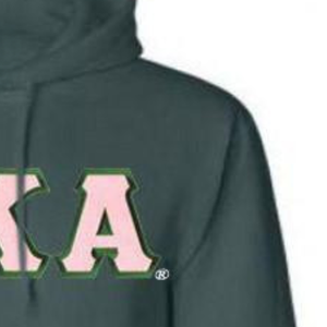 Sudadera con Capucha AKA con Letras Griegas, Sudadera de Felpa Premium, Ropa Personalizada para Hermandades, Sudadera Informal con Capucha para Mujer, Verde Azulado, Rosa - Product Image 2