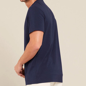 T-shirt à manches courtes pour homme, col rond, 100% coton, coupe classique, couleur unie, impression personnalisée, logo sur le devant, respirant, séchage rapide, décontracté - Product Image 3
