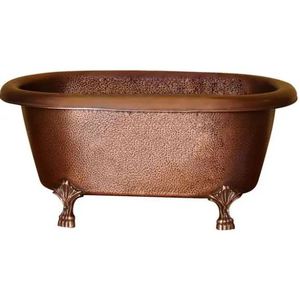 รองเท้าแตะทองแดงสองชั้นสำหรับอ่างอาบน้ำทำจากทองเหลืองเคลือบเงาใช้ในห้องน้ำทำจากทองแดงธรรมชาติแบบตั้งได้ - Product Image 1