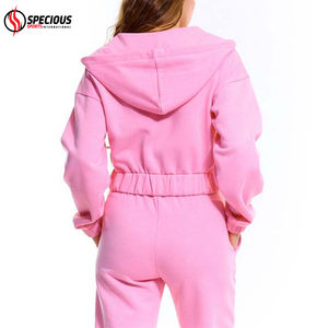 Conjunto Deportivo de Dos Piezas para Mujer, Top Corto con Capucha y Pantalones Joggers, Tallas Grandes, Color Personalizado con Logotipo OEM, Precio de Fábrica 2026 - Product Image 2