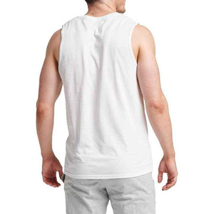 Débardeur sans manches pour homme, col mandarin blanc, tricoté, 100% coton, perlé, respirant, couleur unie, vêtement basique décontracté - Product Image 4