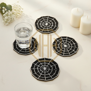 Eco-Friendly Green <b>Beads</b> Round <b>Coaster</b> Bushes Customizable Colors & Sizes 10mm Thick Modern Wedding Decor Mats & Pads - Product Image 4
