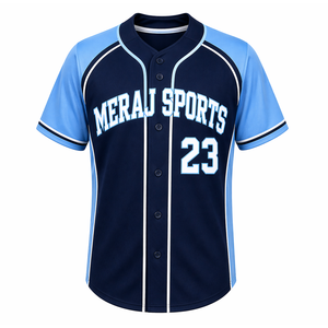 Maillot de baseball personnalisé pour hommes en tissu polyester respirant et impression par sublimation pour vêtements de sport d'équipe - Product Image 2