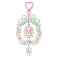 Mini pendentif shaker en acrylique personnalisé avec dentelle, motif personnage de dessin animé mignon, pour couronne