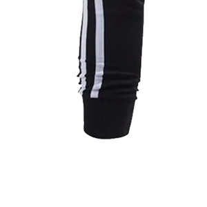 Men's Black Sweatpants Elastic Waist Side Stripe Casual <b>Joggers</b> Midweight Knitted Breathable Autumn Wear - Product Image 4