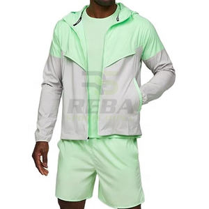 Conjunto de Chaqueta y Pantalones Cortavientos para Hombre, Otoño, Ligero, Resistente al Viento e Impermeable, Ropa Deportiva para Exteriores, 100% Poliéster - Product Image 3