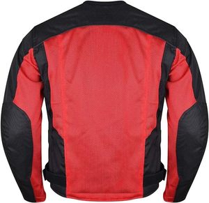 Veste de moto pour homme respirante 100% polyester imperméable coupe-vent avec empiècements en mesh fermeture éclair style motard hiver coupe ajustée - Product Image 4