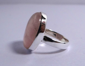 Rose Quartz <b>Silver</b> <b>Ring</b> <b>925</b> Sterling <b>Silver</b> Natural Oval Gemstone Bezel Setting <b>Ring</b> Romantic Gift for Women - Product Image 3