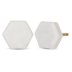 Boutons de meuble hexagonaux de luxe en marbre faits à la main Shubham avec incrustations décoratives en pierre, poignées et tirants pour tiroirs et armoires - Product Image 2