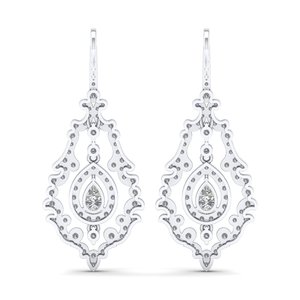 REYES Hot Sale Pear Cut 3.17 Carat Moissanite <b>Dangle</b> Drop <b>Earrings</b> For Women 14K 18K White <b>Gold</b> Party Wear Luxury Fine Jewelry - Product Image 4