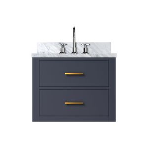 Meuble-lavabo simple bleu 24 po (largeur) x 18 po (profondeur) avec plateau en acrylique et robinetterie intégrée - Product Image 1