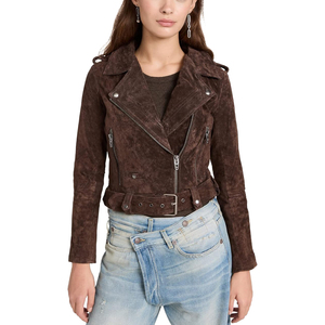 Women's Genuine <b>Leather</b> Moto <b>Jacket</b> Turn-down Collar Zipper Closure Full Sleeve <b>Brown</b> Color Regular Fit <b>Leather</b> <b>Jacket</b> for Women - Product Image 3