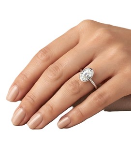 Bague de fiançailles et de mariage en or massif 10K 14K 18K avec diamant ovale de 0,3 carat cultivé en laboratoire, coupe ovale, DEF-VS - Product Image 5