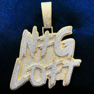 Pendentif plaque nominative de luxe 1031 LOUI, chaîne hip-hop sertie de diamants Moissanite, bijoux - Product Image 2