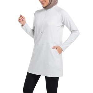 2026 Modest Islamic Women's Sportswear Solid Casual <b>Sweatshirt</b> Outdoor Activities Sports Plus Size Four-Way Stretch Two-piece - Product Image 4
