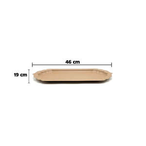Plateau de service décoratif de luxe en beige sable |   Plateau Minimaliste Moderne pour l'Hôtellerie et la Décoration Intérieure – Idéal pour Servir Chocolats et Dattes - Product Image 2