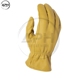 Classic Canadian <b>Gloves</b> Leather Soft Palm Comfortable Fit Canvas Back <b>Knit</b> Wrist For Industrial Workshop Use For Wholesale Rate - Product Image 2