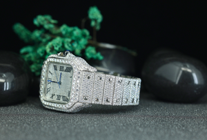 Luxury Iced Out <b>Square</b> <b>Men</b>’s Quartz <b>Watch</b> | Stainless Steel Hip Hop Diamond Bust Down Wristwatch Wholesale - Product Image 2