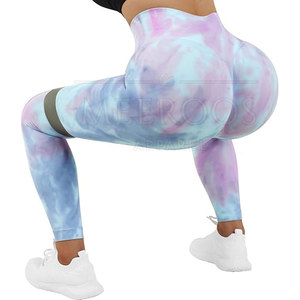 Leggings Deportivos de Cintura Alta Elástica para Mujer, Pantalones de Yoga Sin Costuras, Estampado Tie Dye, Efecto Push-Up, Largo Completo - Product Image 4