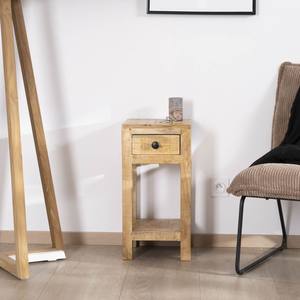 Mesita de noche Vandana Golden Aura con estructura abierta y 1 cajón, fabricada en madera de mango, altura 60 cm - Product Image 2