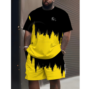 Ensemble t-shirt et short pour homme, dernière mode, en coton respirant, couleur unie, vente en gros - Product Image 4