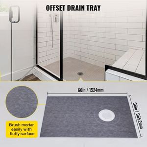 Kit per Doccia Impermeabile 38x60 con Flangia di Collegamento Offset in ABS da 4 Pollici e Griglia in Acciaio Inox da 4 Pollici - Product Image 6