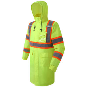 Veste de sécurité réfléchissante pleine longueur professionnelle haute visibilité pour hommes Manteau de sécurité de construction à manches longues avec une excellente visibilité - Product Image 4