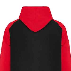 Men's Black Red Raglan Hoodie Rhinestone <b>Dot</b> Logo Front Pocket Casual Spring Style Regular Fit Cotton FLEECE Lined <b>Eco</b>-Friendly - Product Image 2