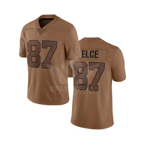 เสื้อฟุตบอลอเมริกันสีขาวสำหรับผู้ชาย คอวี แขนสั้น เบอร์ 88 ผ้าโพลีเอสเตอร์ระบายอากาศ ซับเหงื่อได้ดี ชุดทีมแบบสั่งทำ - Product Image 3