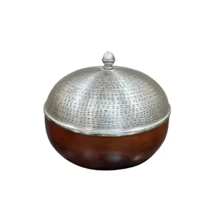 Golden Round Casserole Dish With Lid Polished Metal Modern Luxury Design Durable Zinc Alloy Handles For Gas And Induction - Product Image 5
